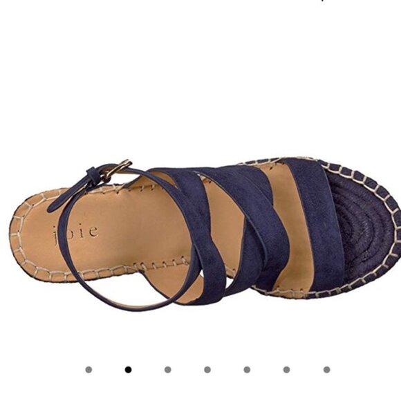 8/9.5 Joie Navy Suede Wedges - Picture 2 of 8